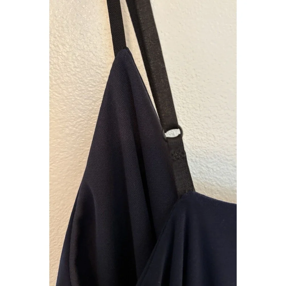 Boohoo Slinky Wrap Thong Body Suit Navy Size 6 - Picture 4 of 4